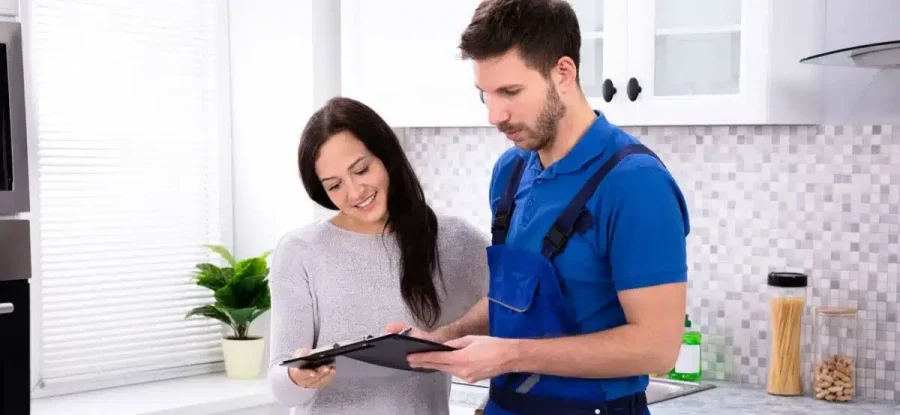 Water expert on consultation with housewife